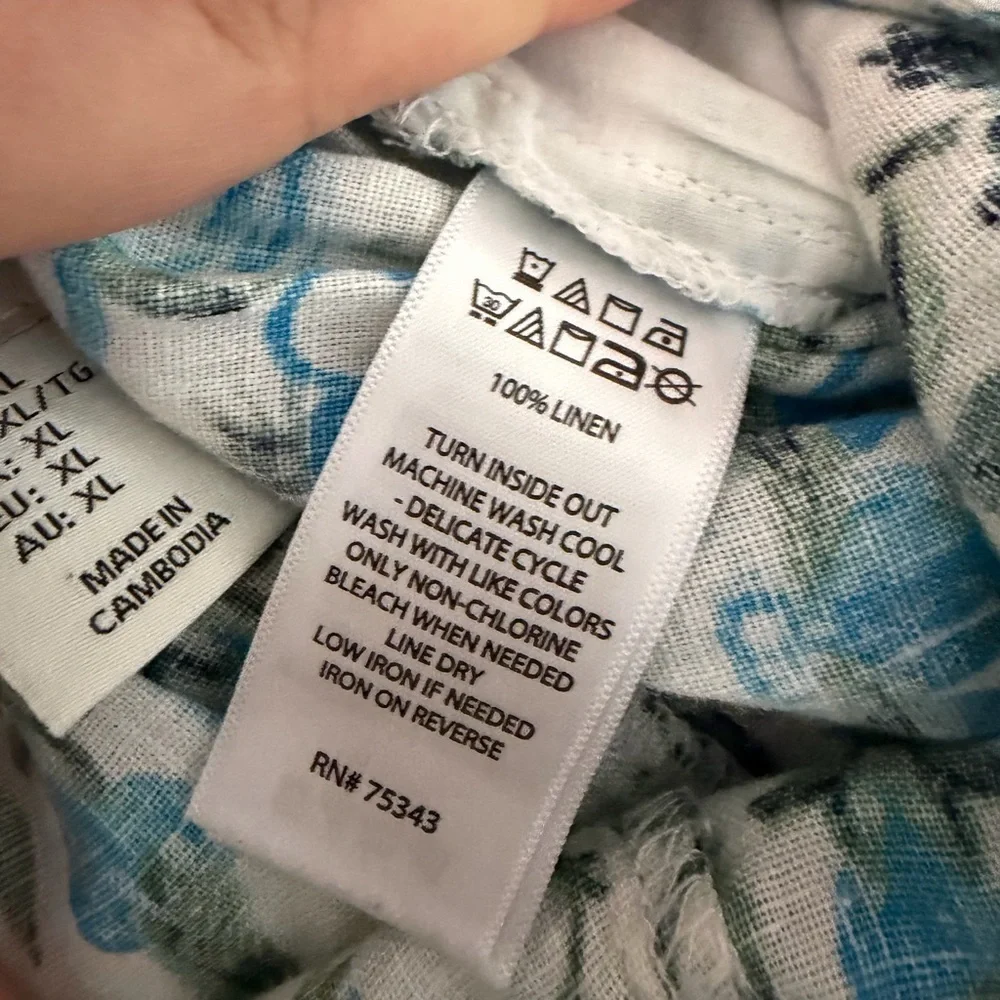 JOIE Cropped Boho Patterned Linen Pants Sz XL - Picture 6 of 6